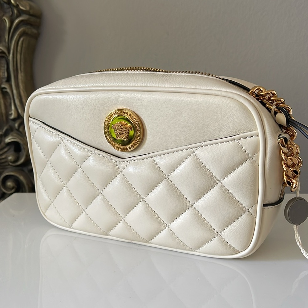 VERSACE Nappa Quilted La Medusa Camera Bag